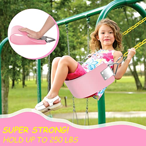 Agptek Swing Seat, 30.4 X 6 X 0.27 Inch Yard Swing For Kids & Adults With Metal Triangle Ring - Light Pink (113Kg /250Lb Weight Limit) #TOP1