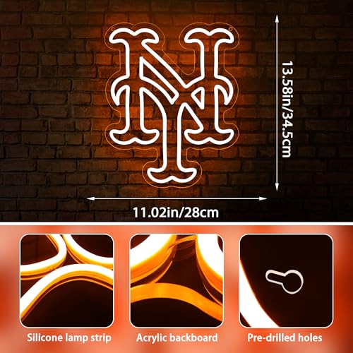 Image of Baseball Neon Sign for Wall Decor Sport Team LED Neon Light for Man Cave | Cool Wall Ornament For Dormitory, Bar, Club, Wonderful Birthday Gift For Baseball And Sports Fans