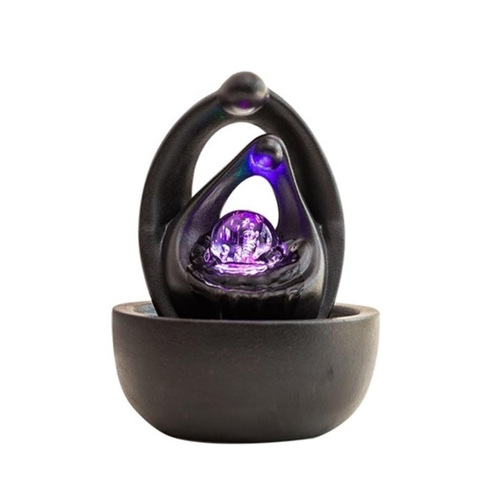 Fontaine d'intérieur design minimaliste en céramique noire mate