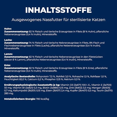 Brit Premium Delicate Nassfutter Multipack für Katzen, zarte Filets in Soße, Huhn, Lachs, Lamm & Ente, proteinreiches Katzenfutter, 12 x 85 g – Bild 7