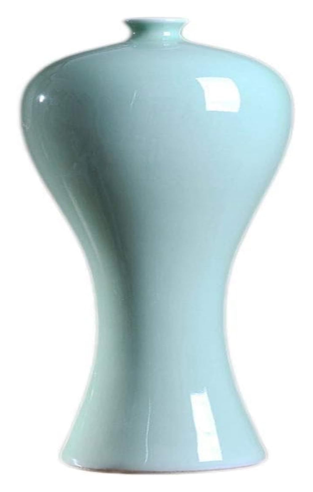 Vase Desktop Porcelain Vases Ceramic Modern Chinese Flower Arrangement Bottle Simplicity White Decoration Jar Decorative(Green)