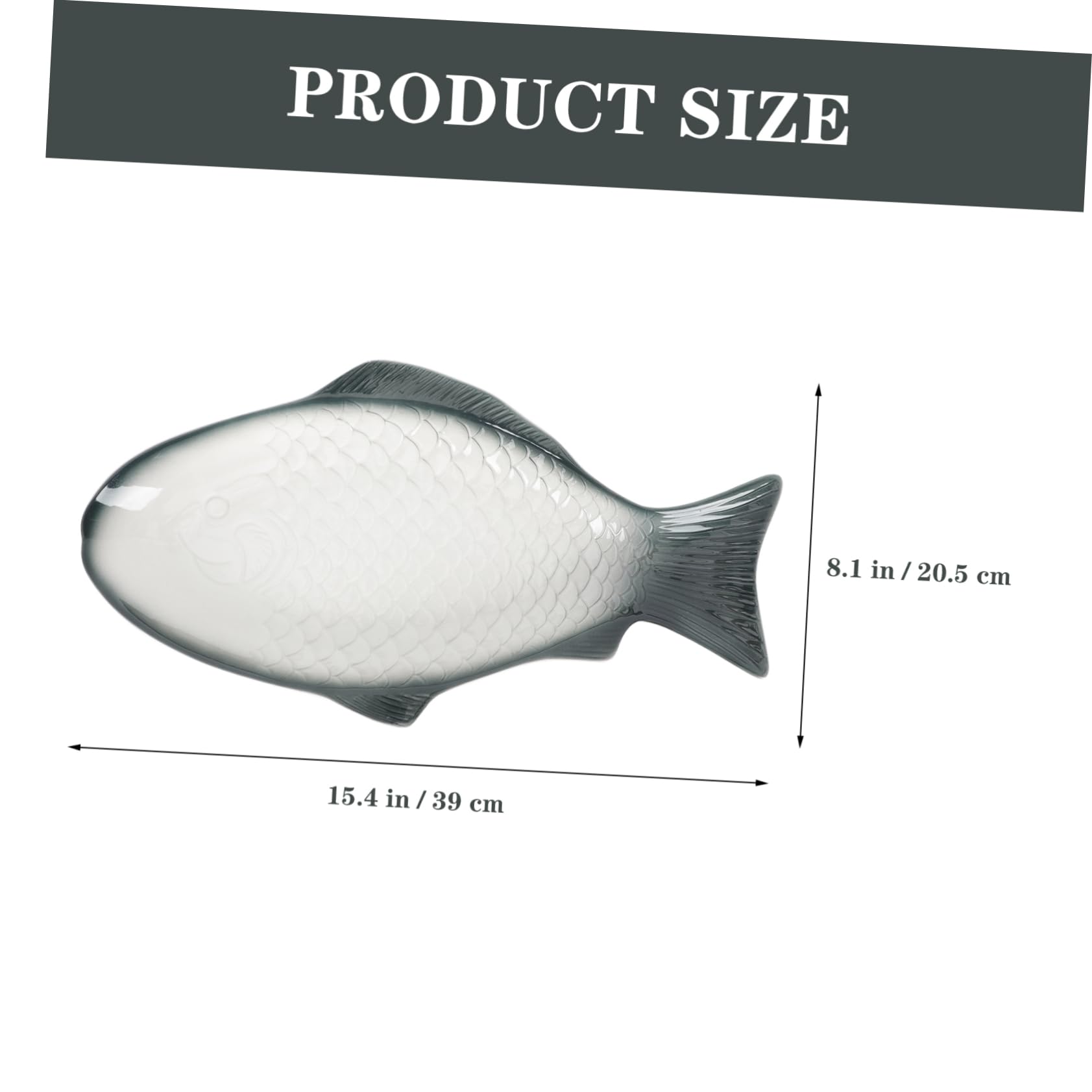IMIKEYA Bandeja de Cerámica para Pescado al Vapor Diseño en Forma de Pez, Elegante y Delicada para Servir Aperitivos y Mariscos en Cenas