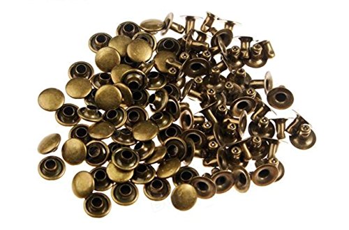 100pcs 5mm Antique Brass Round Rivets Studs Nailhead Rock Biker RV225