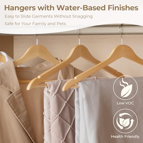 GRANNY SAYS Clothes Hangers for Closet, 30 Pack Wood Hanger, Heavy Duty Wooden Hangers for Coats, Suits, Pants, Natural Wood Color image 6
