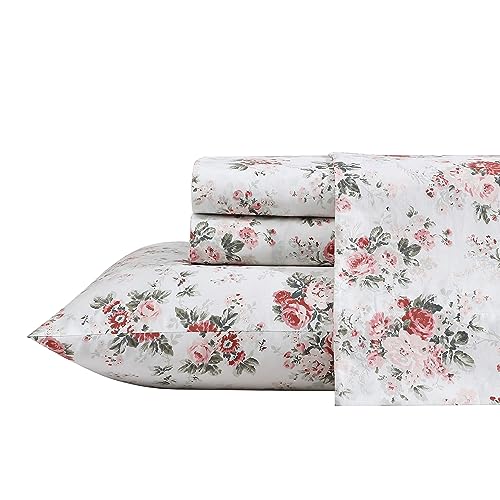 Laura Ashley - Parure de lit en Percale de Coton, légère et Respirante, décoration d'intérieur (Ashfield Rose, lit Simple)