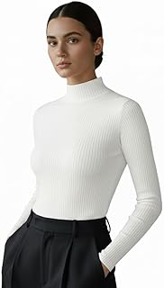 srisaras Black and White Women’s Trendy High-Neck Top - Soft, Sleek, and Stylish-picture-11