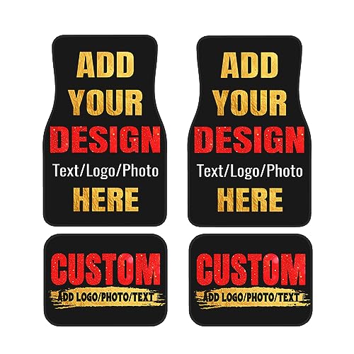 Custom Car Floor Mats 4 Piece Personalized Add Your Name Picture Photo Text Logo Car Floor Liners With Universal Fit Design Customized Floor Mats Car Accessories For Cars Truck Van Suv