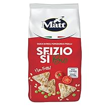 Matt SfizioSì Riso Integrale, Pomodori e Piselli Bio Croccanti Snack Salati Non Fritti – 60 g