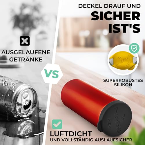 FrischFresh 2Stück, 0,33-0,5l+, Schwarz-Gelb, Getränkedosen Verschluss für Festival, Strand, Auto, Garten, Dosen Verschluss, Getränkedosen Deckel, Dosen Deckel, Dosendeckel Getränkedose, ohne BPA