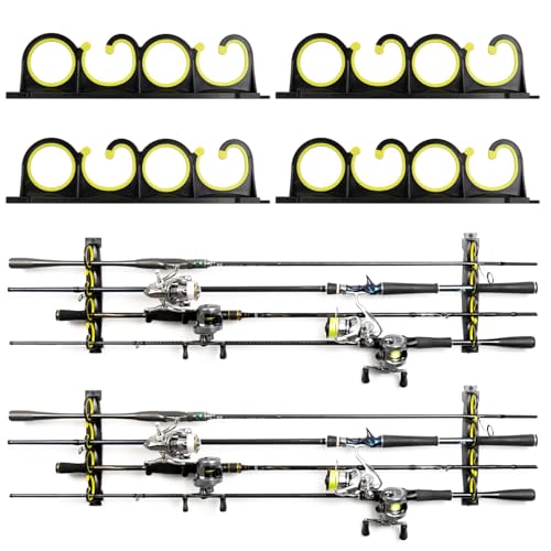 Wall Mount Fishing Rod Rack for 8 Rods