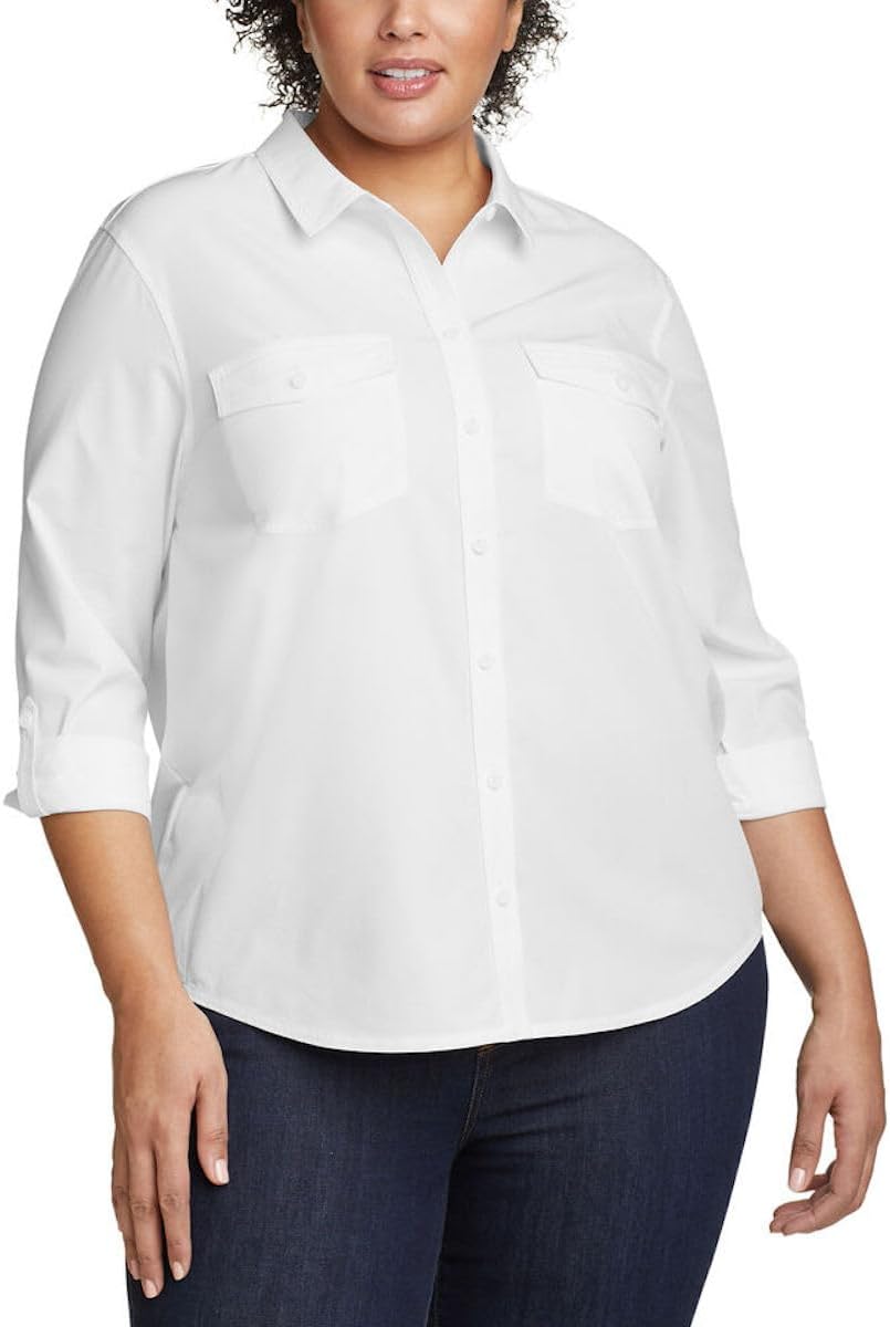 Eddie Bauer Women's Departure Stretch Moisture Wicking Long Sleeve Shirt with UPF 50 - Image 4