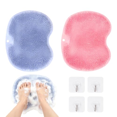 Foot Scrubber Mat, 2Pcs Shower Foot Scrubber Mat, Back Clean