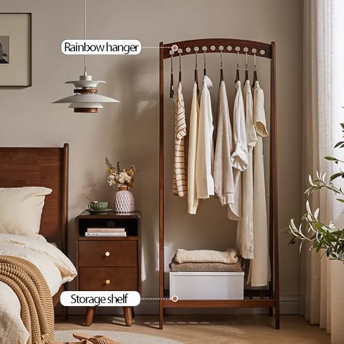 Portant à vêtements avec étagère de rangement double couche - 5