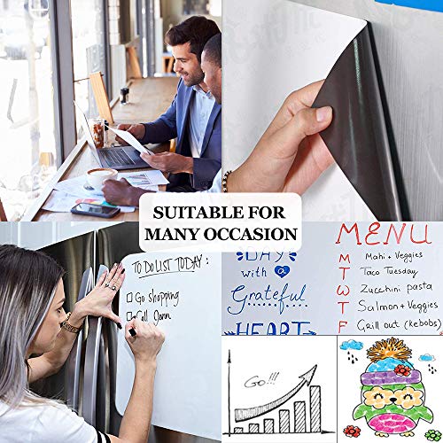 Inmorven 17 X 11 Inches Magnetic Dry Erase Whiteboard Sheet, White Board For Fridge, With 5 Colored Markers And 1 Eraser, Small Message Center For Family Office Refrigerator And Kitchen Shopping List #TOP6