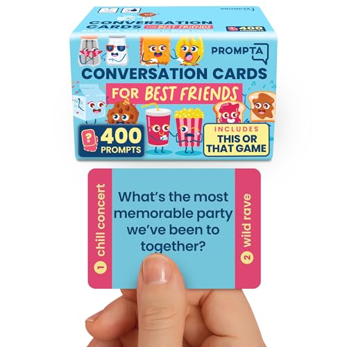 Prompta 400 Conversation Cards for Best Friends – Fun, Deep