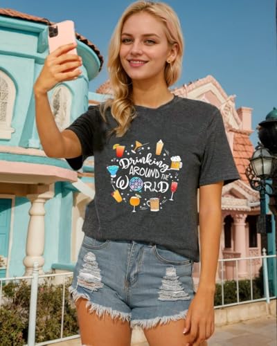 Magical Shirt for Women Magic Kingdom T Shirt Funny Around The World Vacation Tee Castle Casual Short Sleeve Tops3
