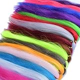 Jumping fish Fly Tying Bucktail Jig Lure Making Materials Synthetic Fiber Large Hank Super Hair 16 Color (16 Color)