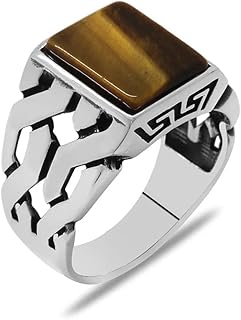 Polished Silver Ring, Tigers Eye Ring, Tigers Eye Stone Ring, Silver Ring Tigers Eye, Signet Ring Mens, Brown Ring Silver, Classy Gifts Mens