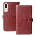 Produktbild QHTTN Muster Premium Rot Leder Tasche Hülle Für Doro 8050 5.7" Lederhülle Handyhülle Schutzhülle Handytasche Flip Handy Etui Brieftasche Klapp Abdeckung Cover Case