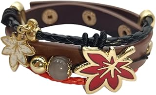 LUFOYOU Game Genshin Impact Kaedehara Kazuha Cosplay Bracelet Unisex Leather Leaf Pendant Bracelets Jewelry Costume Access...