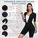 Hotfiary Full Body Sauna Suit for Women Zipper Sweat Jumpsuit Waist Trainer Body Shaper Workout Top with Sleeve Shorts