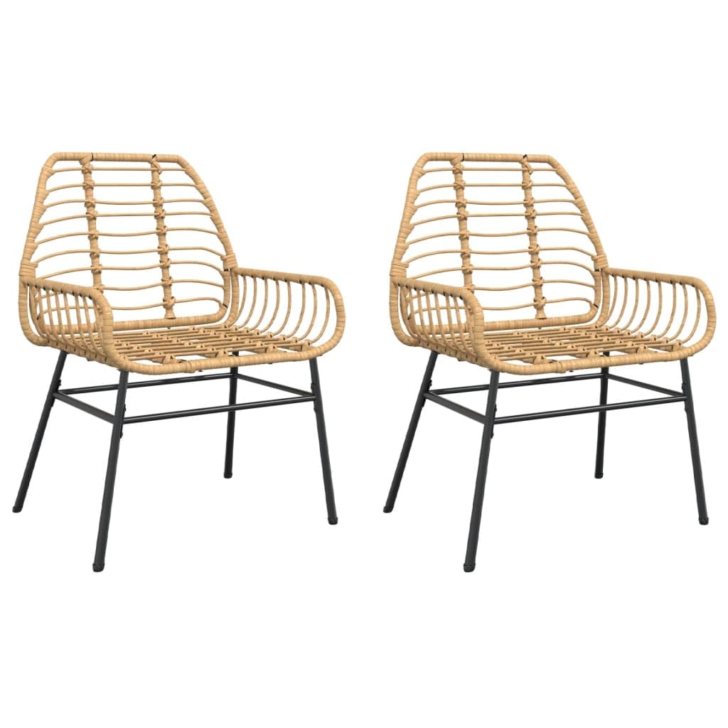 Chaises de jardin lot de 2 marron résine tressée légères et confortables pour petits balcons