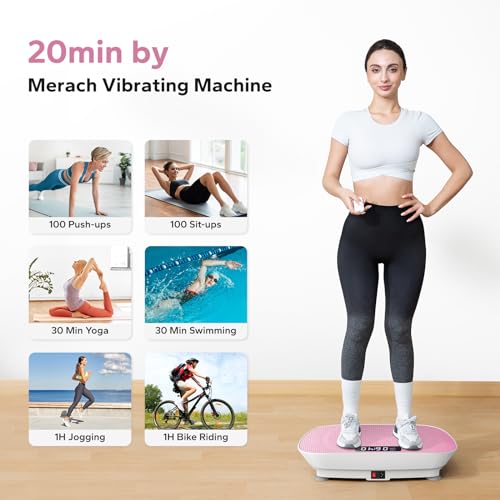 Merach Vibration Plate Exercise Machine,Whole Body Workout Power Vibrate Fitness Platform Vibration Plate For Lymphatic Drainage,Motor Speed Control thumb #3