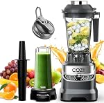 COZII Professional Blenders for Kitchen, 2000W Smoothies Countertop Blender for Ice Crushing/Frozen Drink/Nut Milk, Smoothie Blender with 64oz Pitcher & 21oz To-go Cup, Dishwasher Safe, Dark Grey