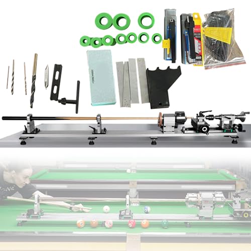 Snooker Queue-Reparaturset – Multifunktions-Billardqueue-Reparaturmaschine für Spitzenklemme, Queue-Glättung, Leder-Ersatz