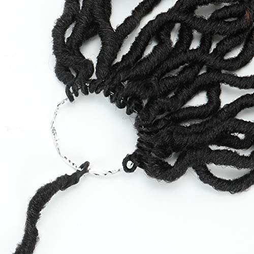 Short Gypsy Locs Crochet Faux Locs 12 Inch Brown Goddess Wavy Faux Locs Crochet Hair Natural Looking And Pre-Looped Kanekalon Synthetic Crochet Braids Dreadlocks Hair Extensions (12Inch,T1B/30) #TOP5