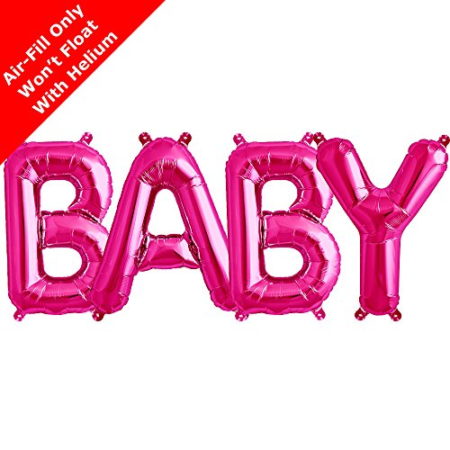 Northstar BABY - Magenta 16 inch Foil Letter Balloon Pack for Baby Showers and Christenings by Signature Balloons