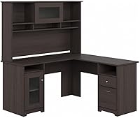 Vista 14 de Bush Furniture Cabot - Escritorio para computadora en forma de L con gabinete, 60 W, en color blanco