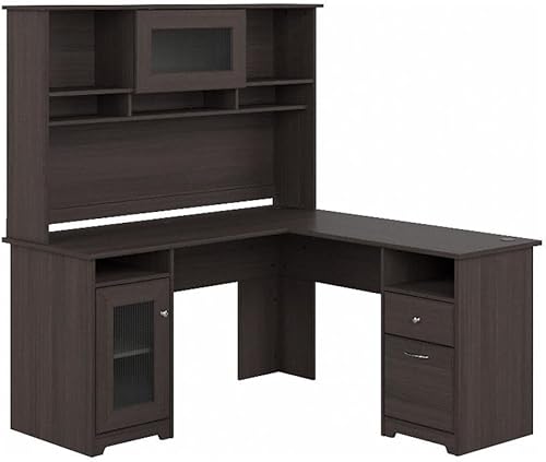 Miniatura 14 de Bush Furniture Cabot - Escritorio para computadora en forma de L con gabinete, 60 W, en color blanco