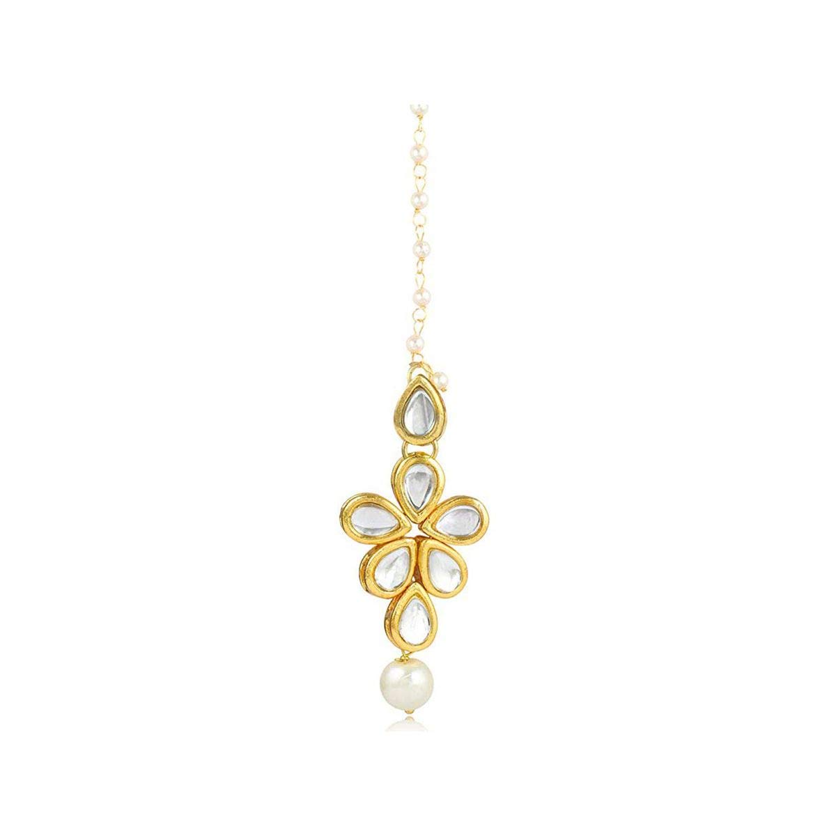 Karatcart Traditional Gold Plated Pearl Beads Kundan Maang-Tikka for Women (B08N1F5Z5M) Amazon Price History, Amazon Price Tracker