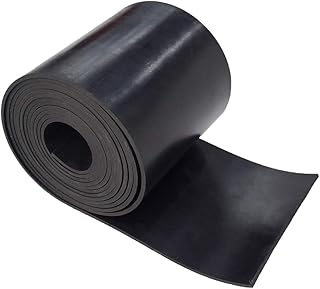 DOBTIM Neoprene Rubber Roll 1/8 (.125)" Thick X 5" Wide X 10' Long, Solid Rubber Strips Use for Gaskets DIY Material, Supports, Leveling, Sealing, Bumpers, Protection, Abrasion, Flooring, Black