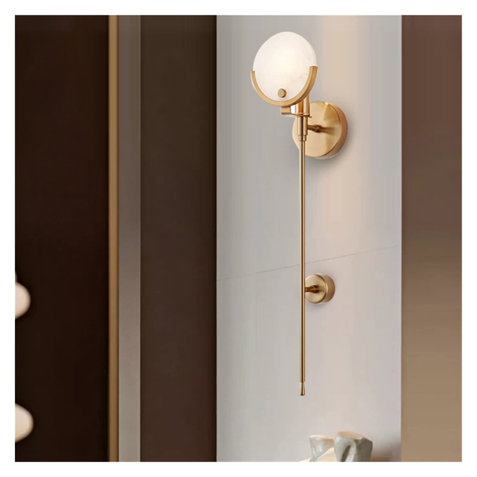 VDOQTLJT Wall lamp Light Luxury Corridor Led Lighting Modern Aisle Bedroom Lamp Simple Stairs Living Room Background Lamps Sconce(D13cmh60cm,Warm light)