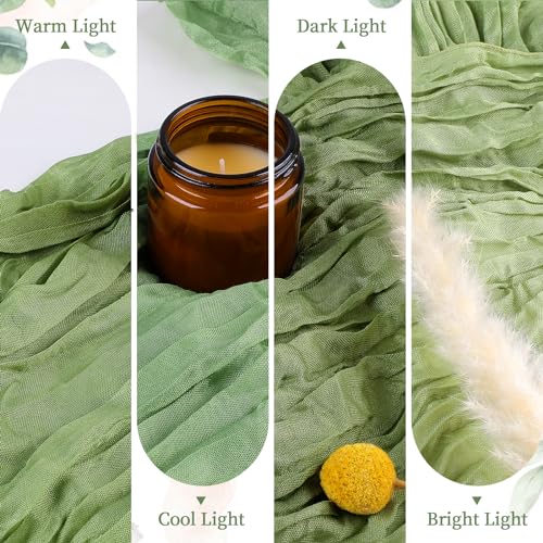 12 Pack Sage Green Cheesecloth Table Runner 10FT Long Boho Gauze Table Runner Rustic Sheer Runner for Wedding Bridal Baby Shower Birthday Party Table Decor Home Easter Thanksgiving Decorations by AGIRL - Image 5