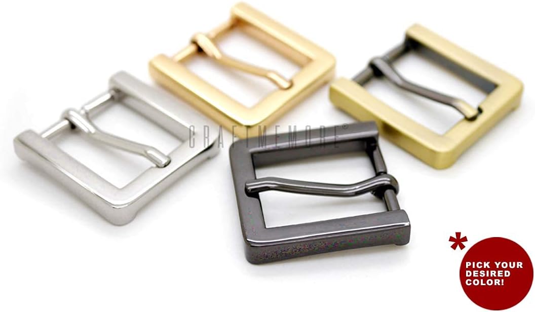 CRAFTMEMORE 2pcs 1 Inch Belt Buckle Single Prong Buckles Square Belt Leathercraft Accessories SC27 (Gold) - Image 3