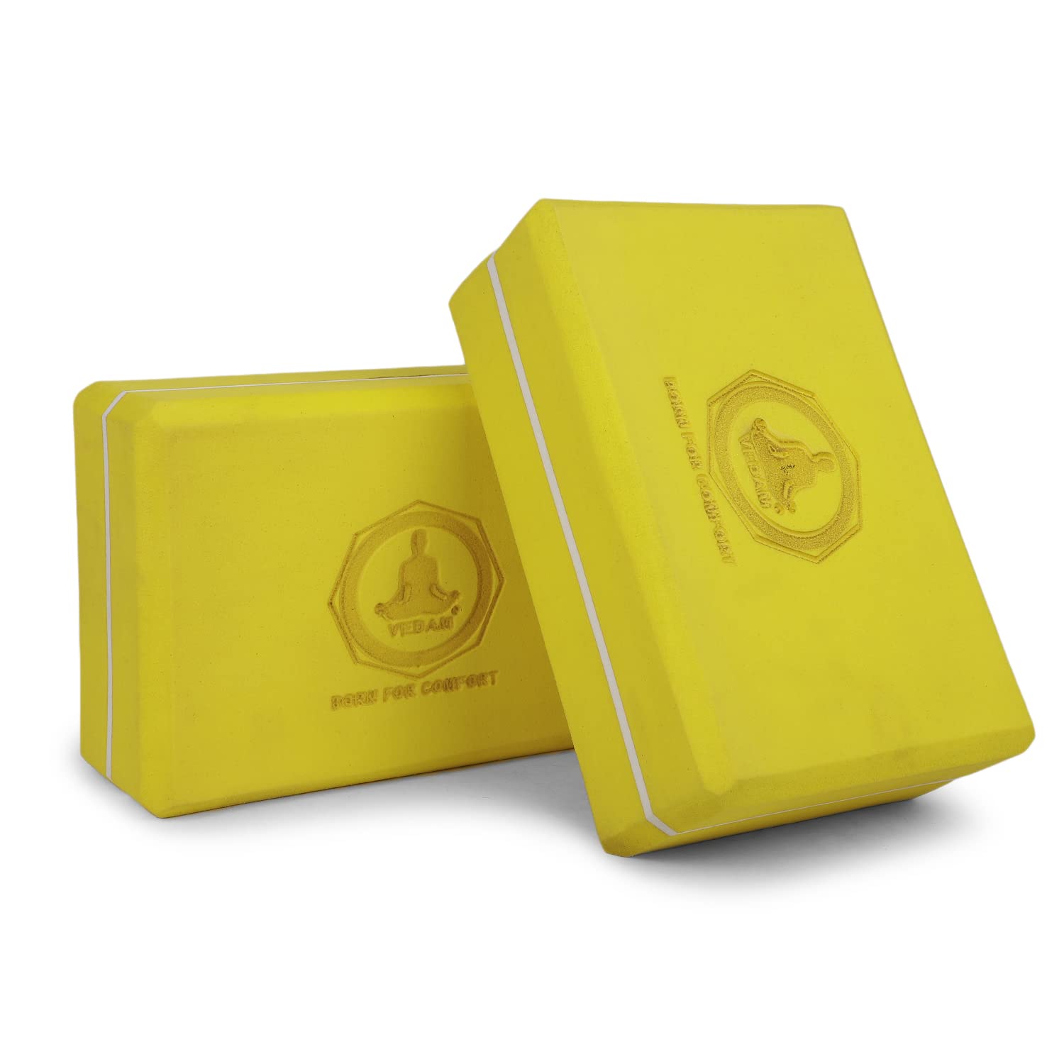 Vedam Yoga Block | Yoga Brick (Set of 2, Extra Large Size), High Density Premium EVA Foam Material, Odour Resistant, Soft Surface for balance, support & performance-image-30