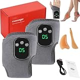 Emsense Foot Massager, Triple Foot Massagers, 3-Level Heat & Massage Adjustable, Compact & Portable, Smart Timer,Touch Screen for All Ages Ankle Massage