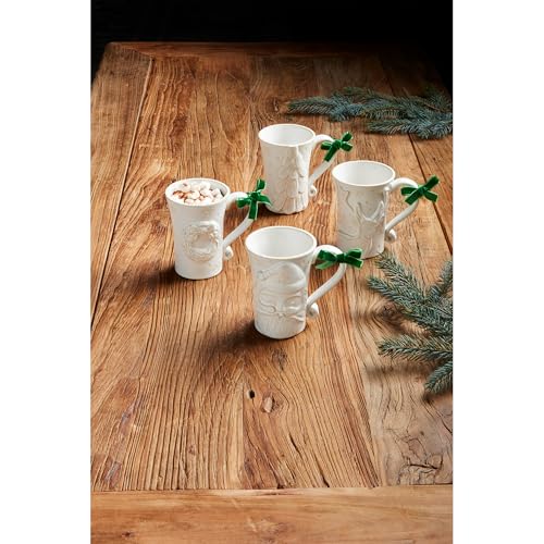 Taza Blanca con Reno Mud Pie 12 oz miniatura 2