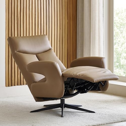 Image of Home Centre | Damian Faux Leather 1 Seater Manual Recliners | Recliner Sofa for Living Room | Brown | 1 Year Warranty
