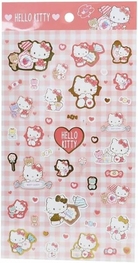 Sanrio Hello Kitty Pet Sticker Seal 1 Sheets 46 Pcs Decorative Scrapbooking Supplies Stationery (Fluffy Tiny Cham)