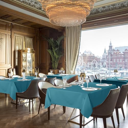 Image of sancua Teal Rectangle Tablecloths 90x156 Inch, 6 Pack