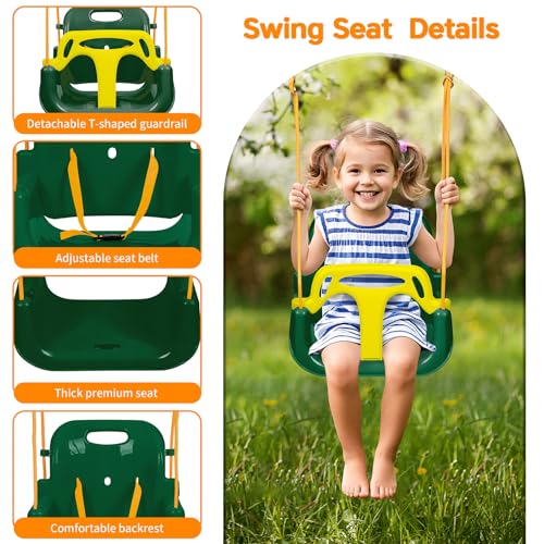 Image of 4 in 1 Toddler Swing Set & Baby Jumper, Foldable Swing Set for Backyard