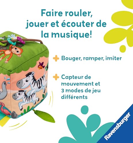 Cube activité bébé éveil musical sensoriel avec sons d'animaux sauvages Play+