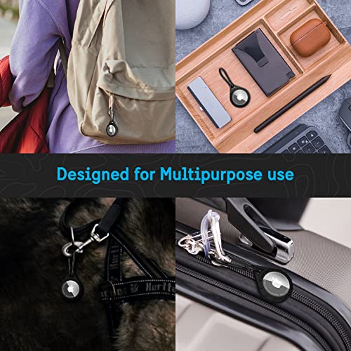Image of Pelican Protector AirTag Holder with Stainless Steel Carabiner Clip - Black