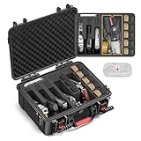 Kinghardcase Small Gun Case for Handguns & Revolvers up to 6.6', Hard Shell, TSA-Approved Lockable, Pre-Cut Foam Multi-Pistol Storage for Home, Travel & Range