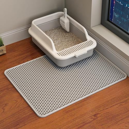 ERHAOG Tapis Litiere Chat -Tapis de LitièRe pour Chat - Eva Tapis ImperméAble à Double Couche Contrôle Litière, Tapis Litiere pour Bac à LitièRe Chat et...