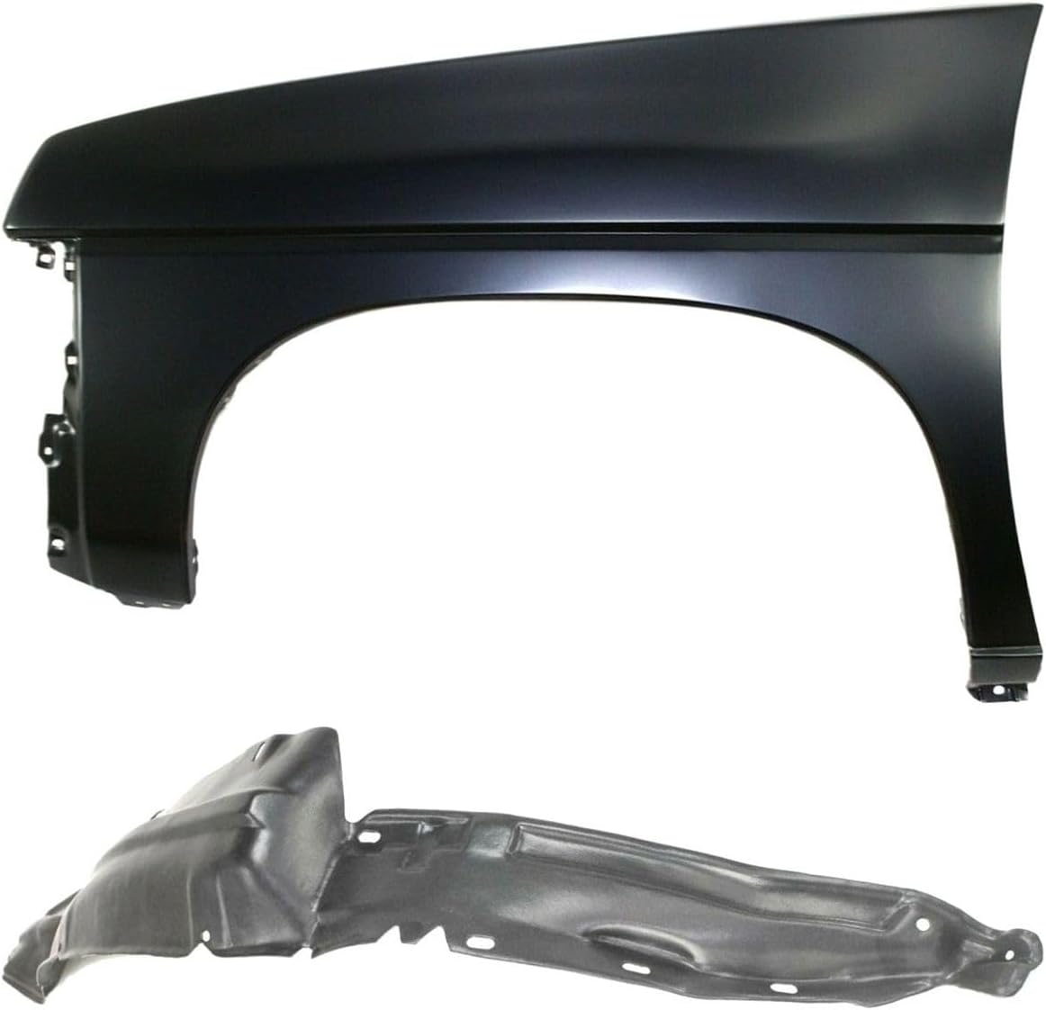 Quarter Panel Set of 2 Rear Front + Left Splash Shield Primed Steel Without Holes RWD for Nissan for D21 E XE 89 Base/SE 86-94